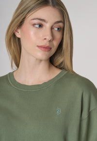 Maglia girocollo in cotone overdyed