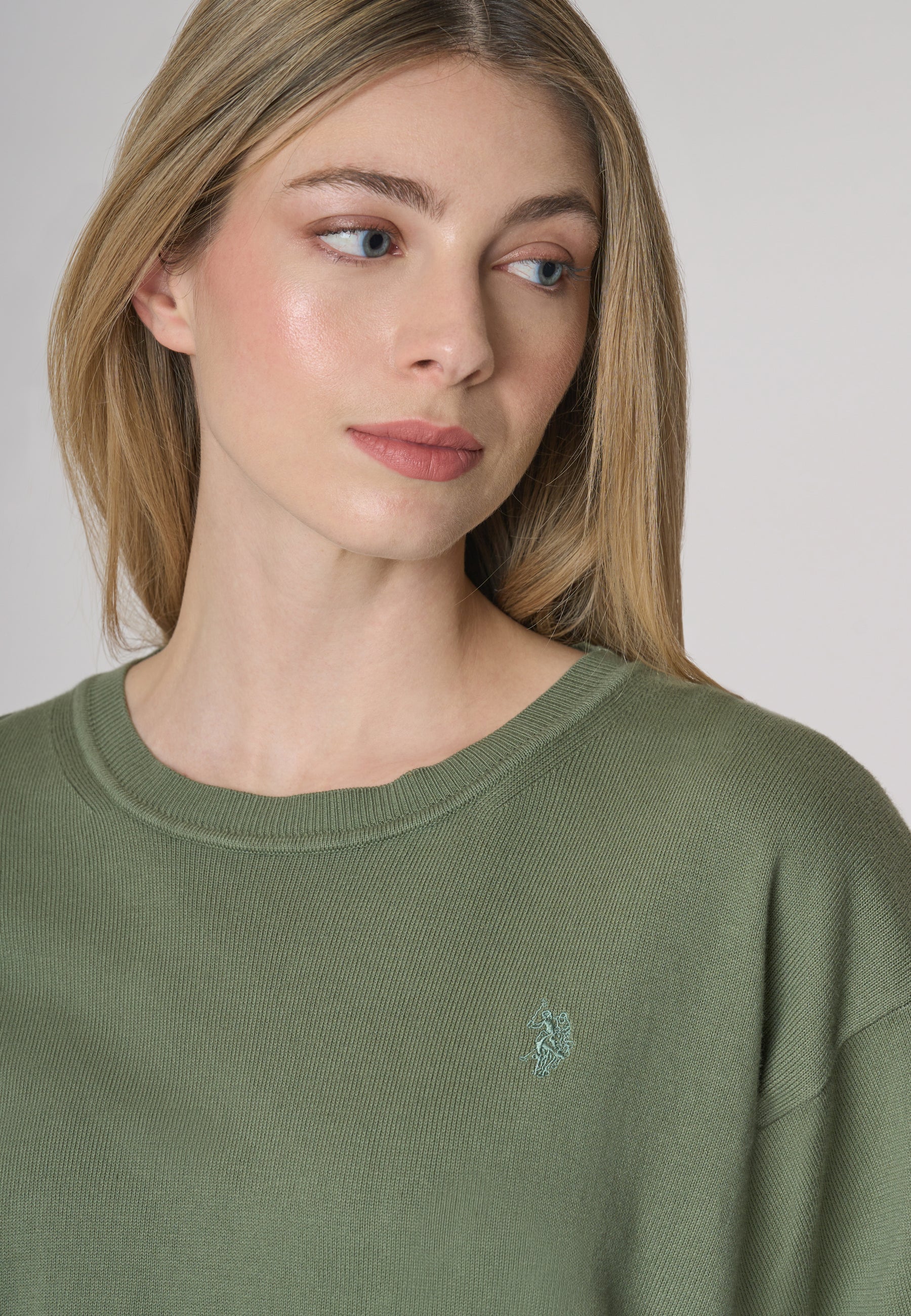 Maglia girocollo in cotone overdyed