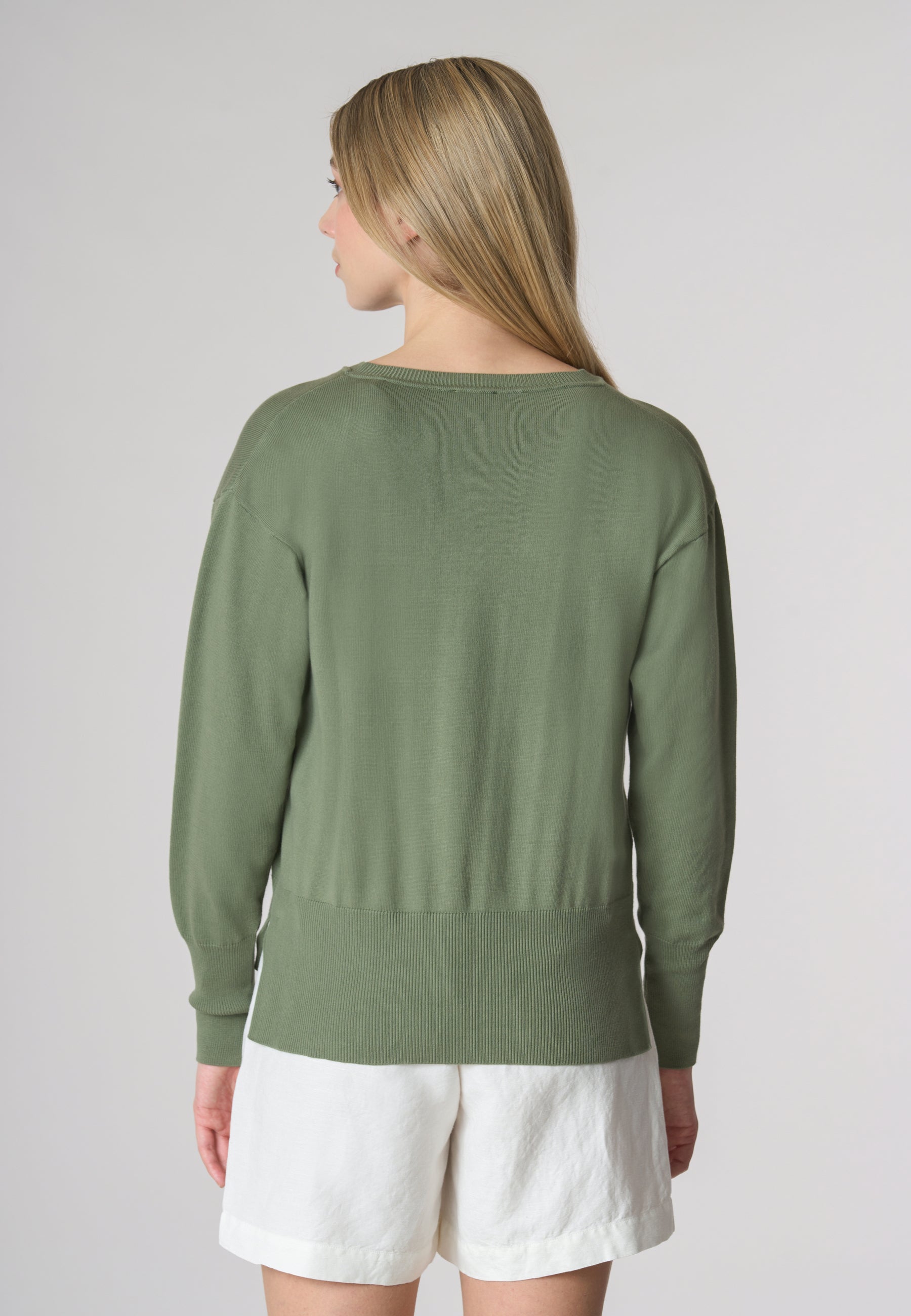 Maglia girocollo in cotone overdyed