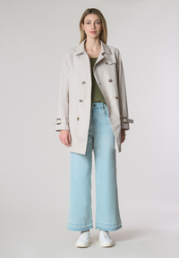 Trench doppiopetto con cintura in tessuto membrana poly premium quality