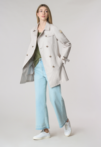 Trench doppiopetto con cintura in tessuto membrana poly premium quality