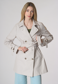 Trench doppiopetto con cintura in tessuto membrana poly premium quality