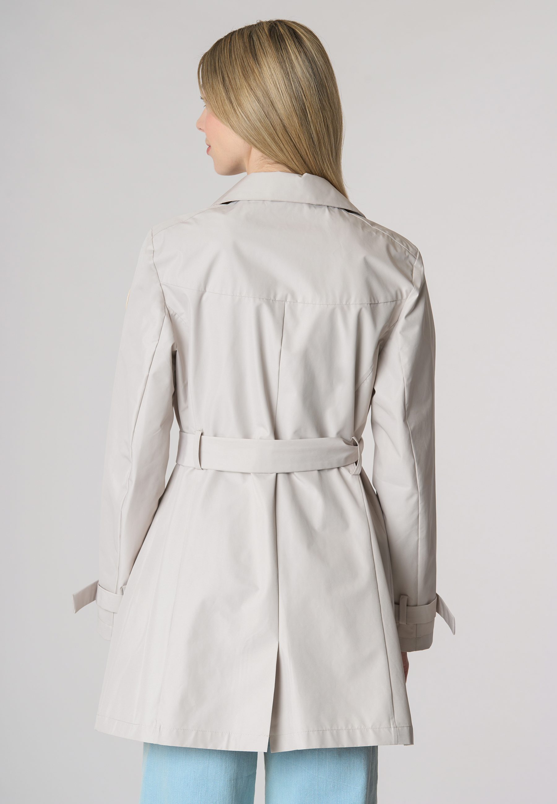 Trench doppiopetto con cintura in tessuto membrana poly premium quality