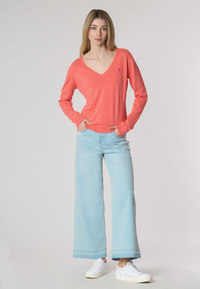 Maglia con scollo a V in cotone light