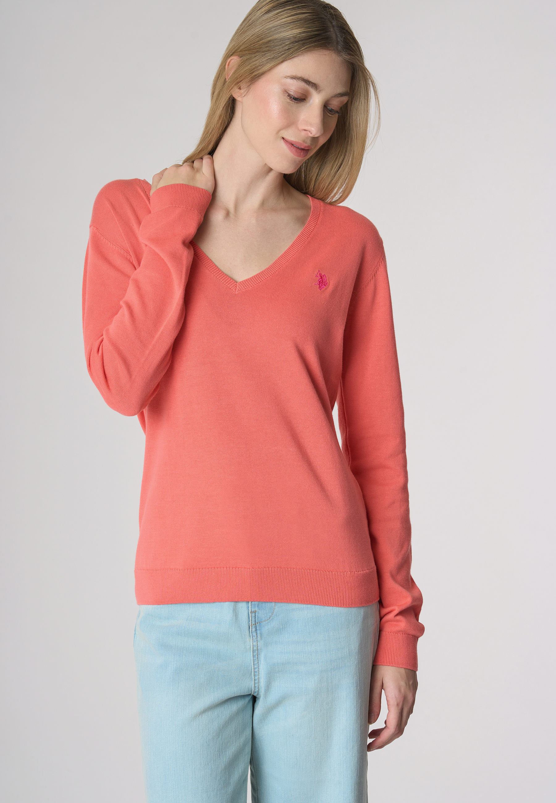 Maglia con scollo a V in cotone light