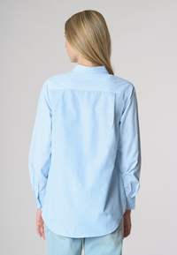 Camicia a righe in misto cotone popeline