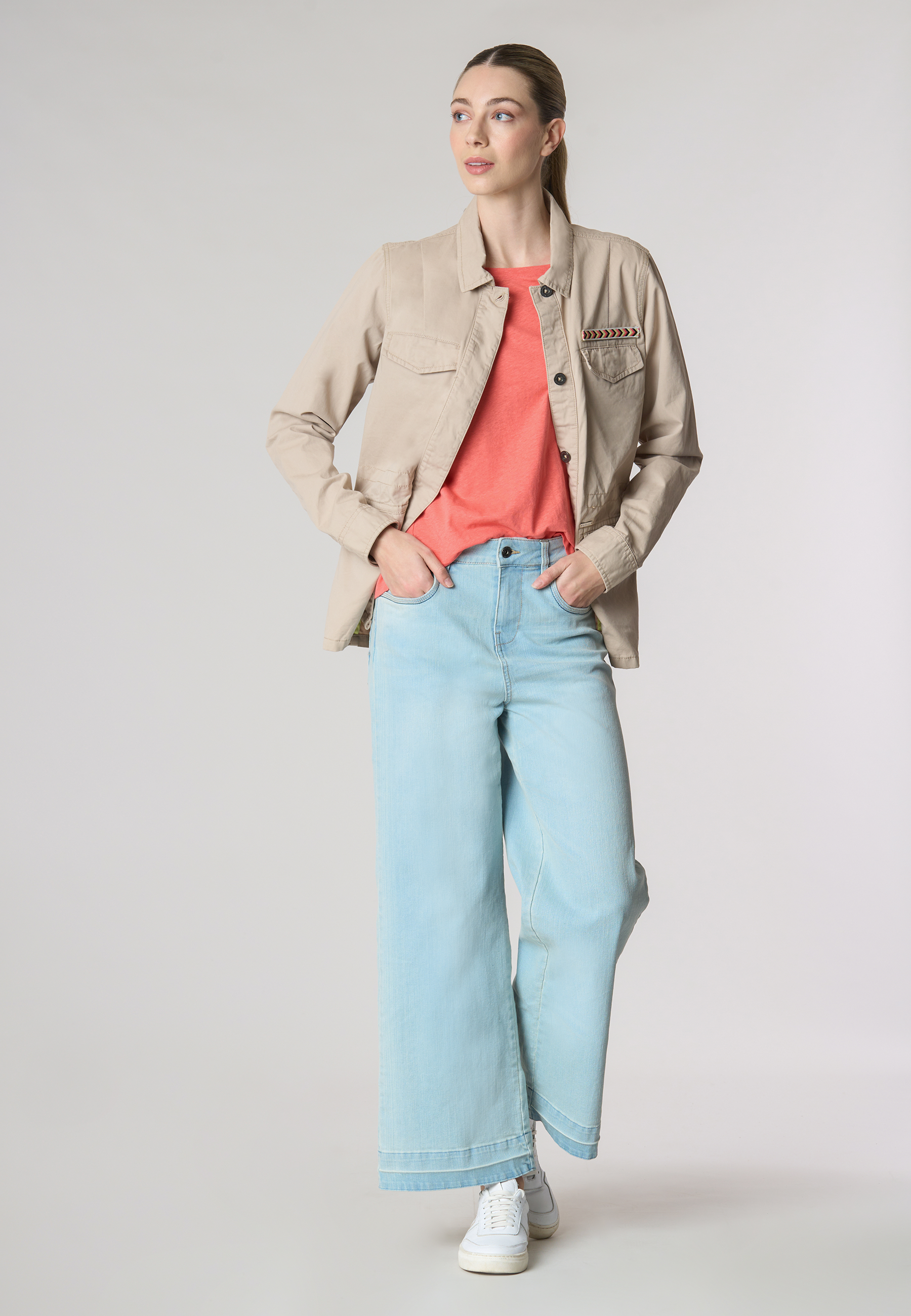 Giacca field in cotone gabardine