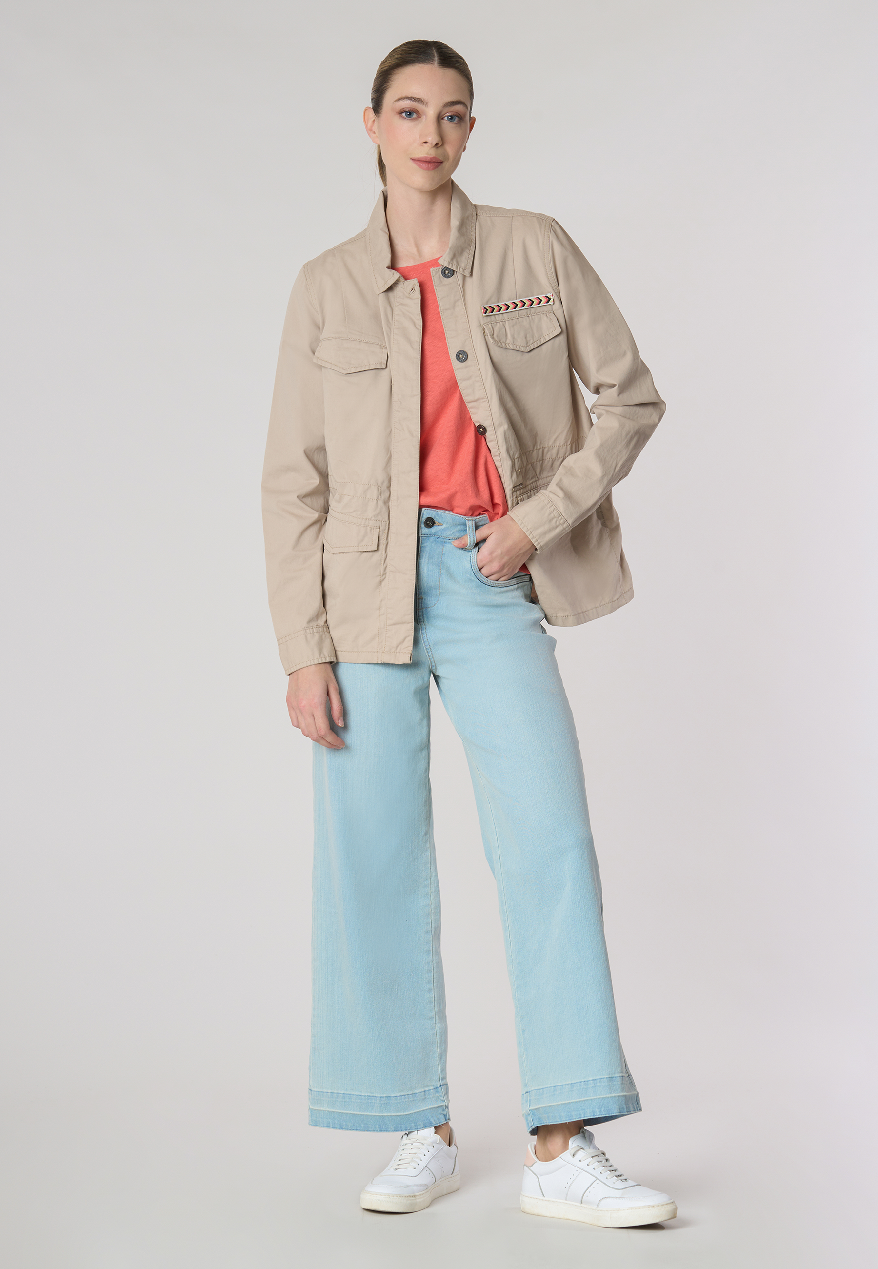 Giacca field in cotone gabardine