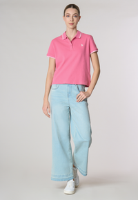 Polo shirt a maniche corte vestibilità regular in cotone micropiquet stretch