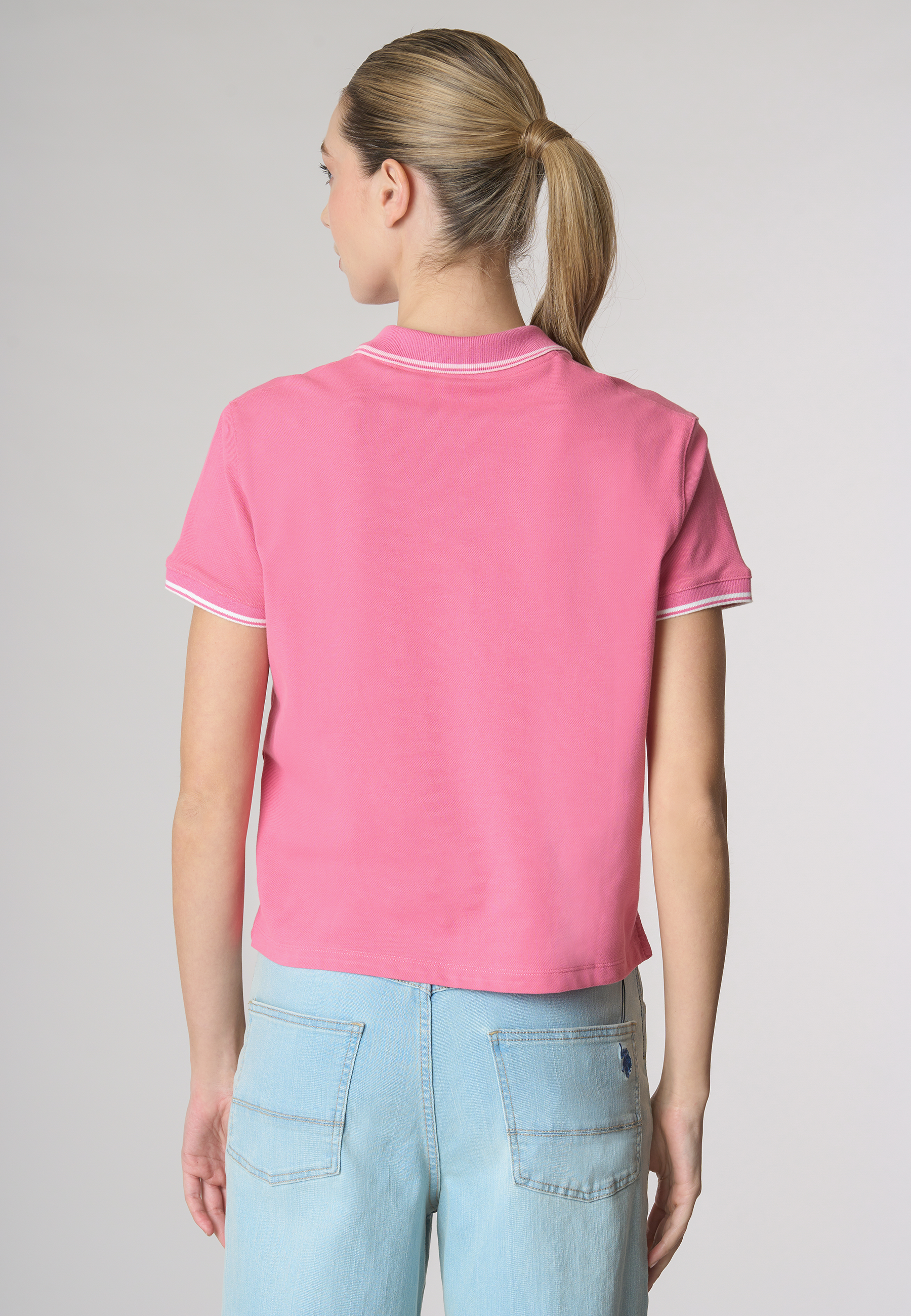 Polo shirt a maniche corte vestibilità regular in cotone micropiquet stretch