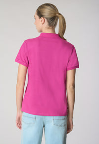 Polo shirt a maniche corte in cotone micropiquet stretch con sottocolletto colorato