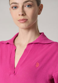 Polo shirt a maniche corte in cotone micropiquet stretch con sottocolletto colorato