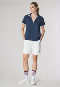 Pantalone corto french terry di felpa in cotone stretch