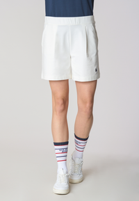 Pantalone corto french terry di felpa in cotone stretch