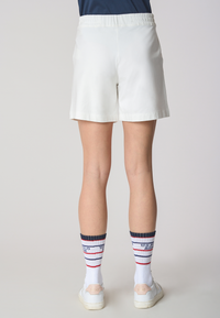 Pantalone corto french terry di felpa in cotone stretch