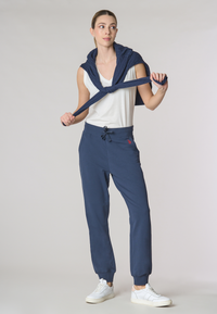 Pantalone sportivo french terry in cotone stretch