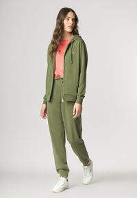 Felpa french terry con cappuccio in cotone light stretch