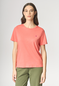 T-shirt girocollo a maniche corte in misto cotone e viscosa premium quality