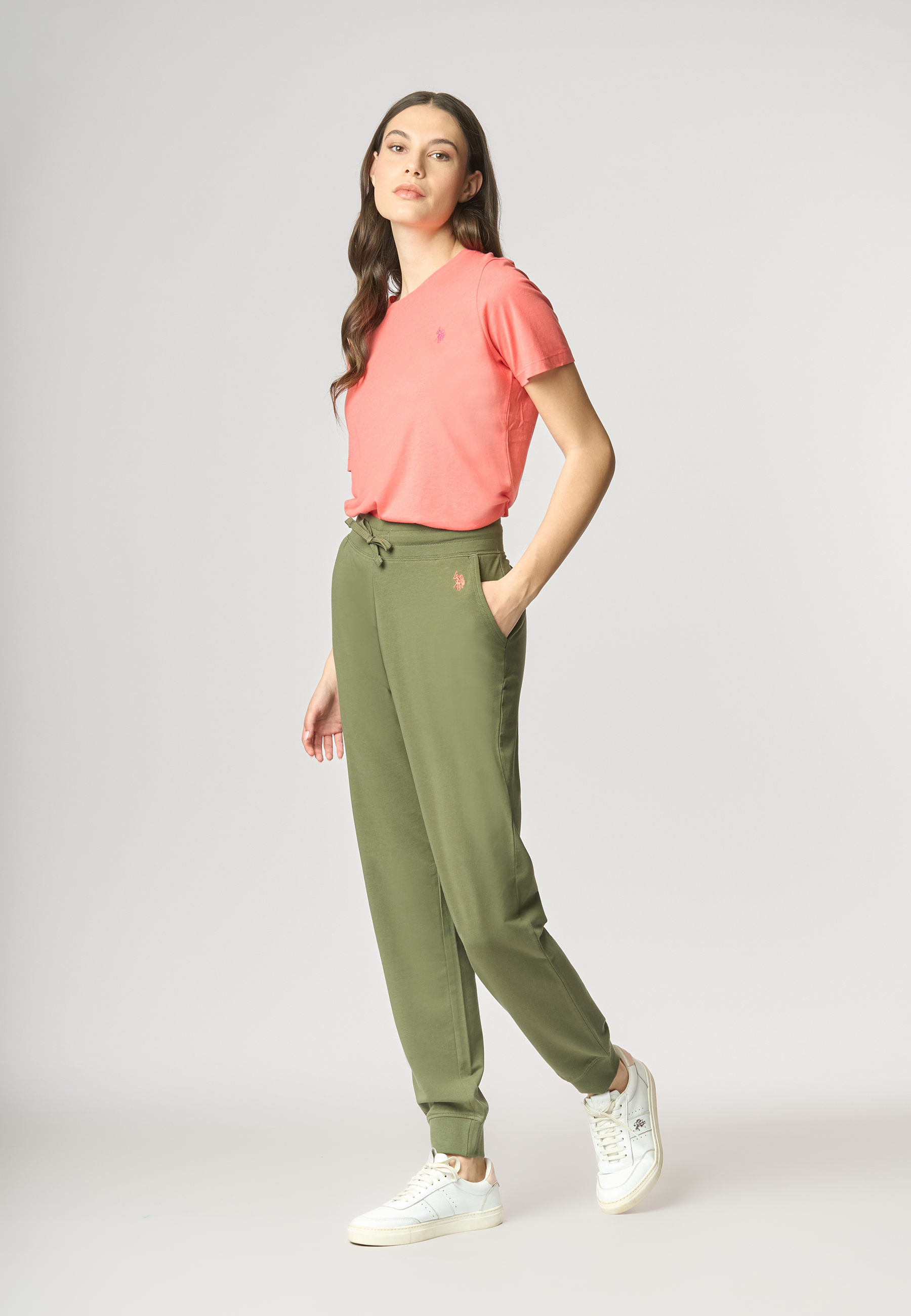 Pantalone sportivo french terry in cotone stretch