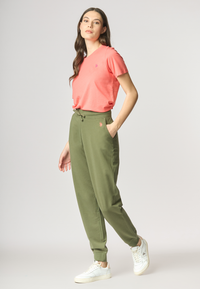 T-shirt girocollo a maniche corte in misto cotone e viscosa premium quality