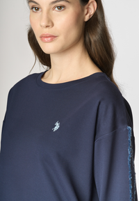 Felpa girocollo punto Milano con manica a 3/4