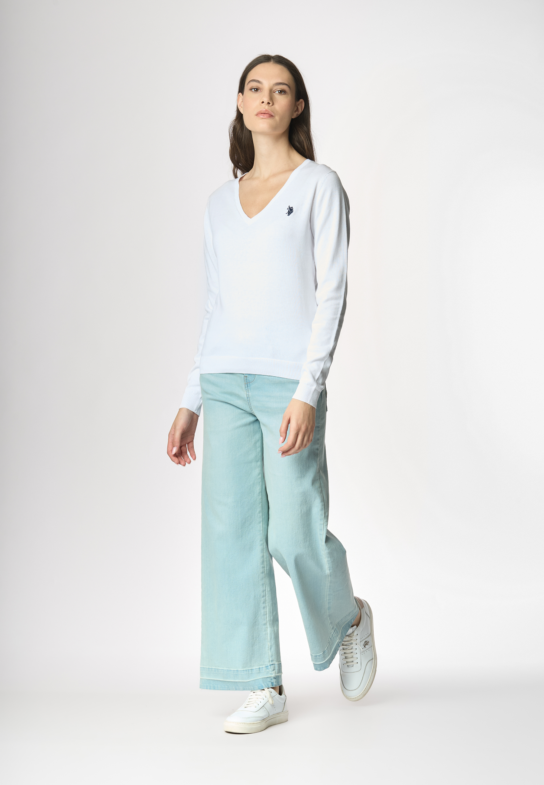 Maglia con scollo a V in cotone light