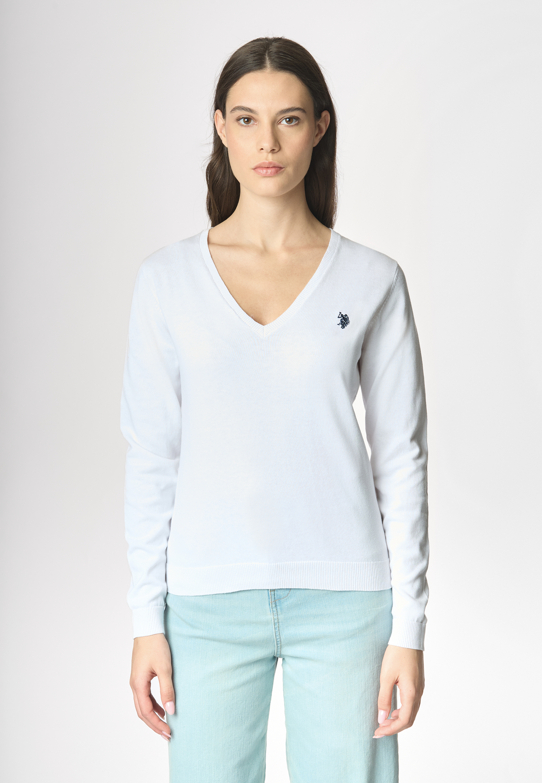 Maglia con scollo a V in cotone light