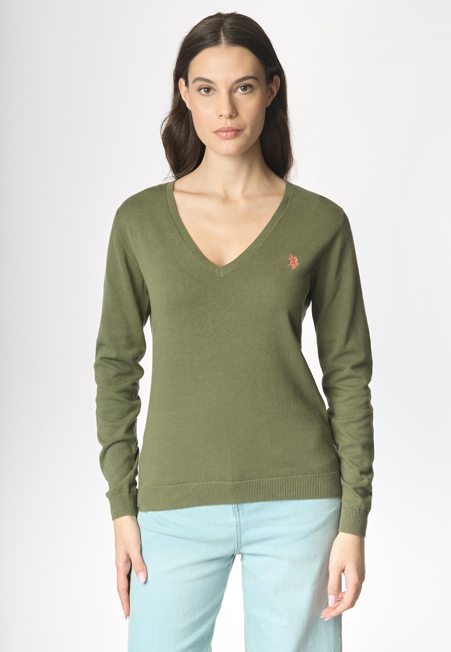 Maglia con scollo a V in cotone light