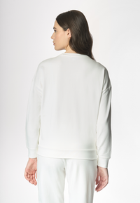 Felpa french terry girocollo in cotone light stretch