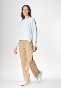 Maglia girocollo in cotone overdyed