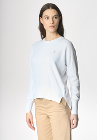 Maglia girocollo in cotone overdyed