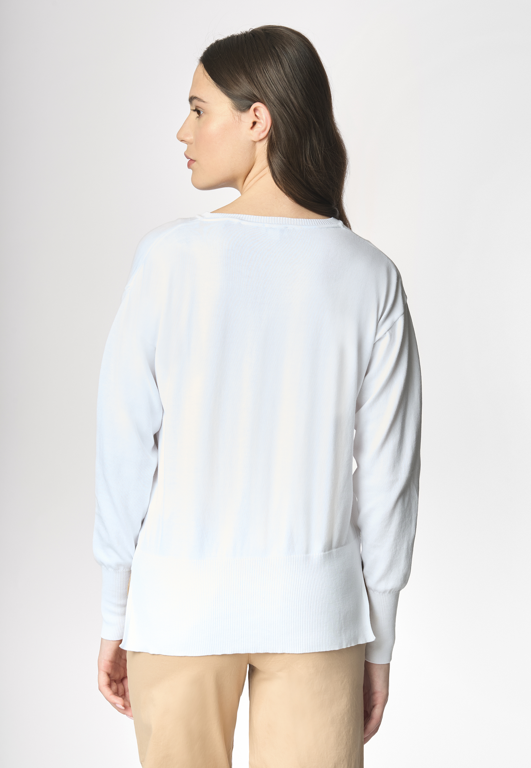 Maglia girocollo in cotone overdyed