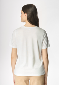 T-shirt girocollo a maniche corte in misto cotone e viscosa premium quality