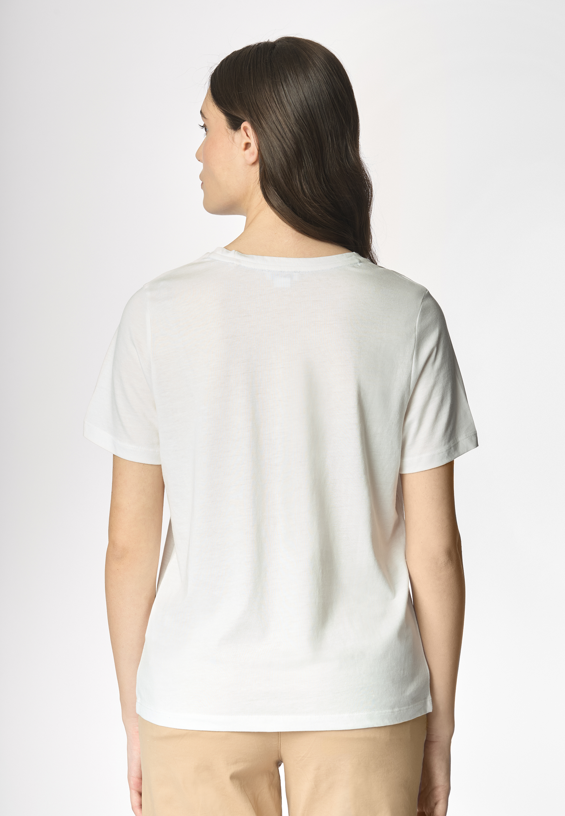 T-shirt girocollo a maniche corte in misto cotone e viscosa premium quality