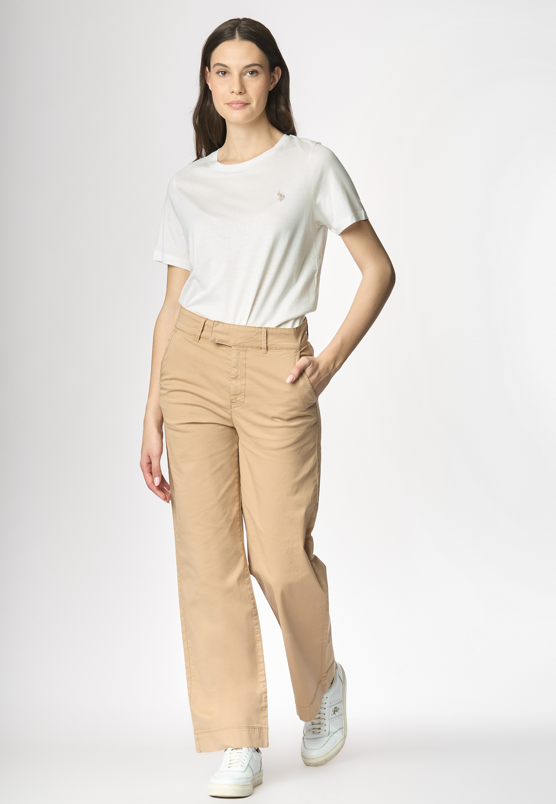 T-shirt girocollo a maniche corte in misto cotone e viscosa premium quality