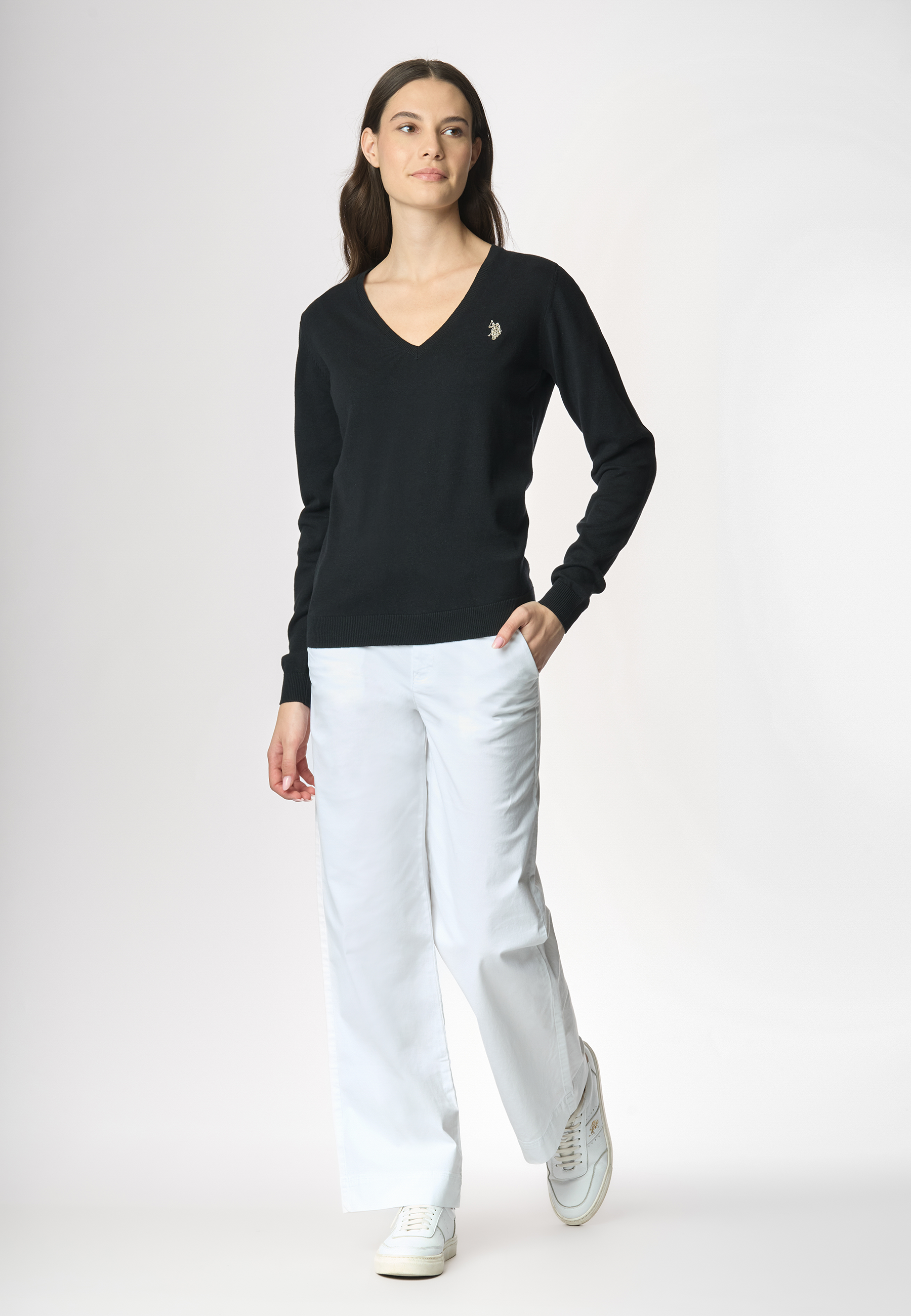 Maglia con scollo a V in cotone light