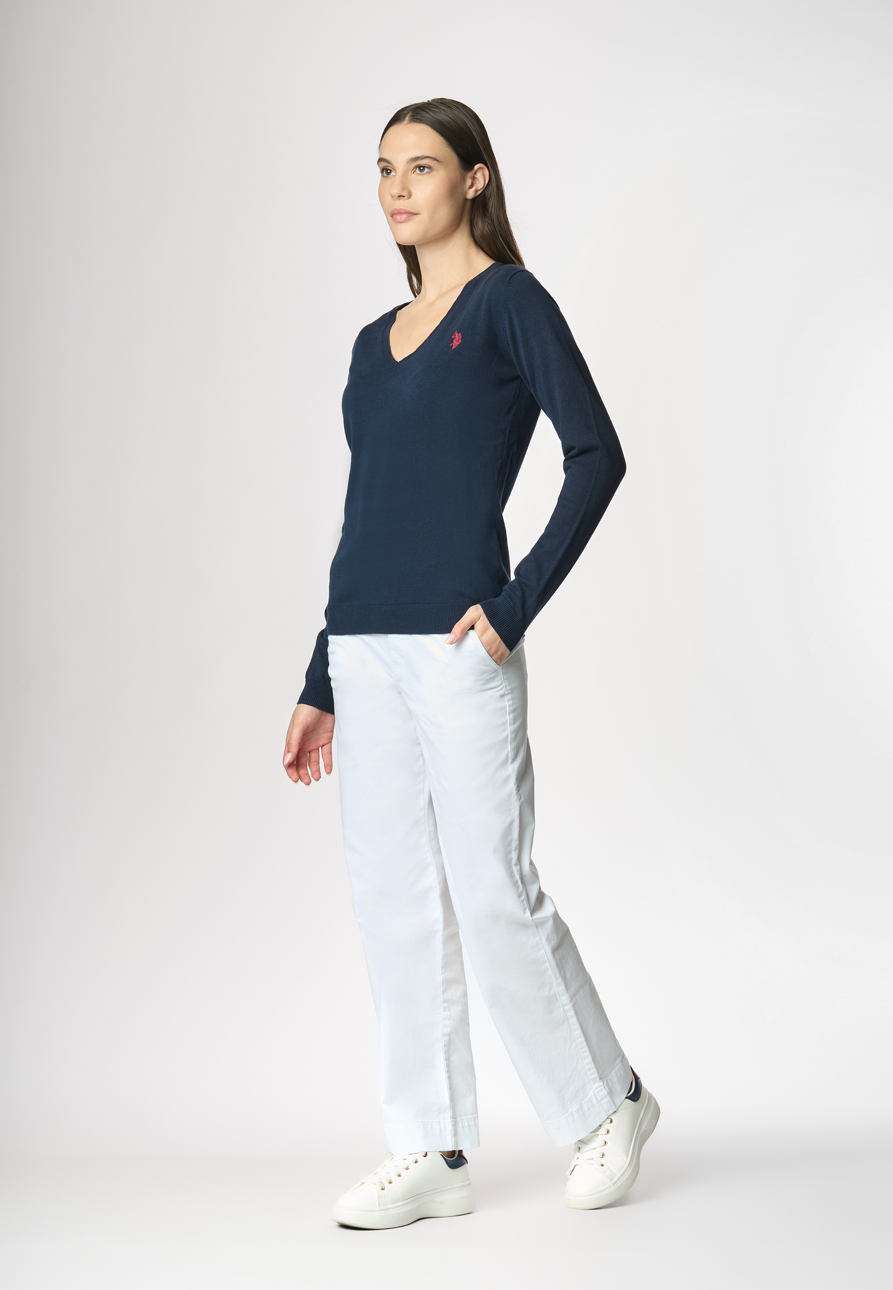 Maglia con scollo a V in cotone light