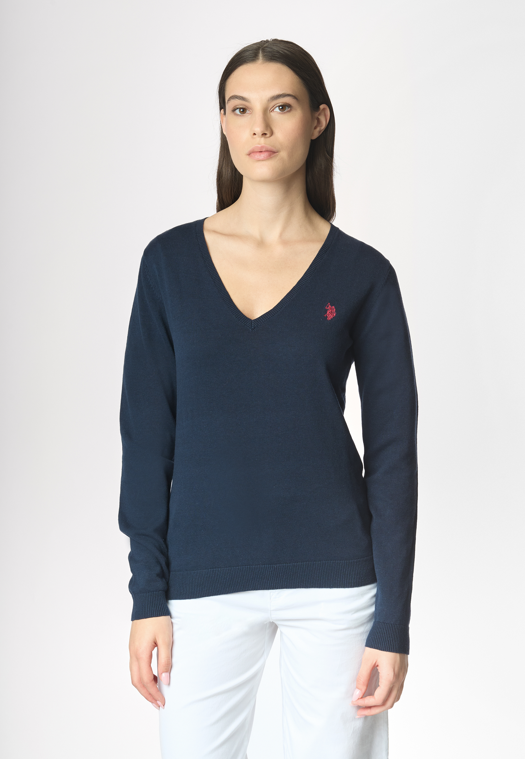 Maglia con scollo a V in cotone light