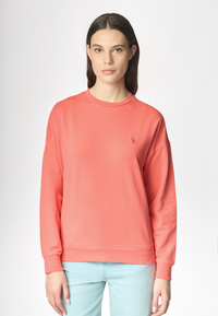 Felpa french terry girocollo in cotone light stretch