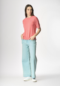 Maglia girocollo a maniche corte in cotone crepe premium quality