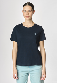 T-shirt girocollo a maniche corte in misto cotone e viscosa premium quality