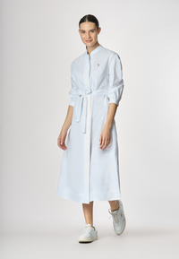 Abito chemisier con manica a 3/4 e cintura in cotone popeline