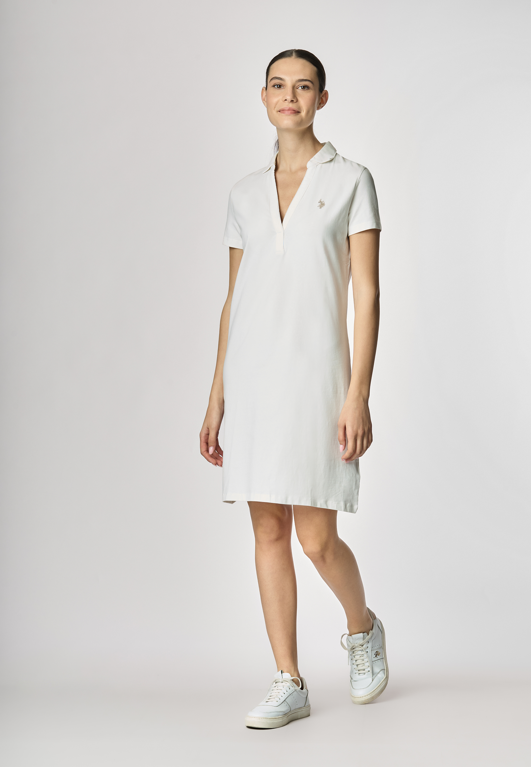 Abito a maniche corte in cotone stretch