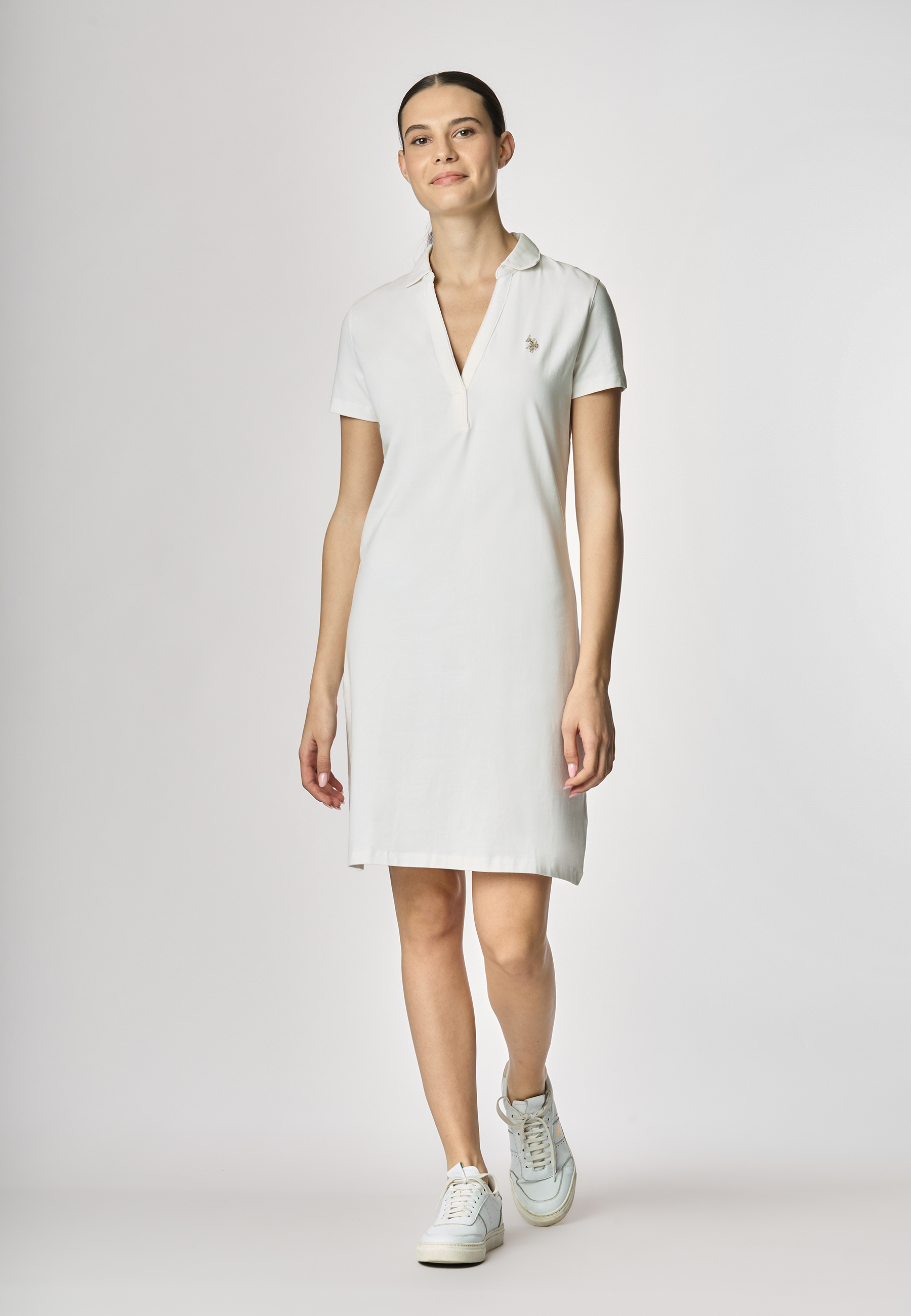 Abito a maniche corte in cotone stretch