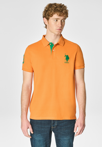 Polo shirt a maniche corte in cotone piquet con logo e numero