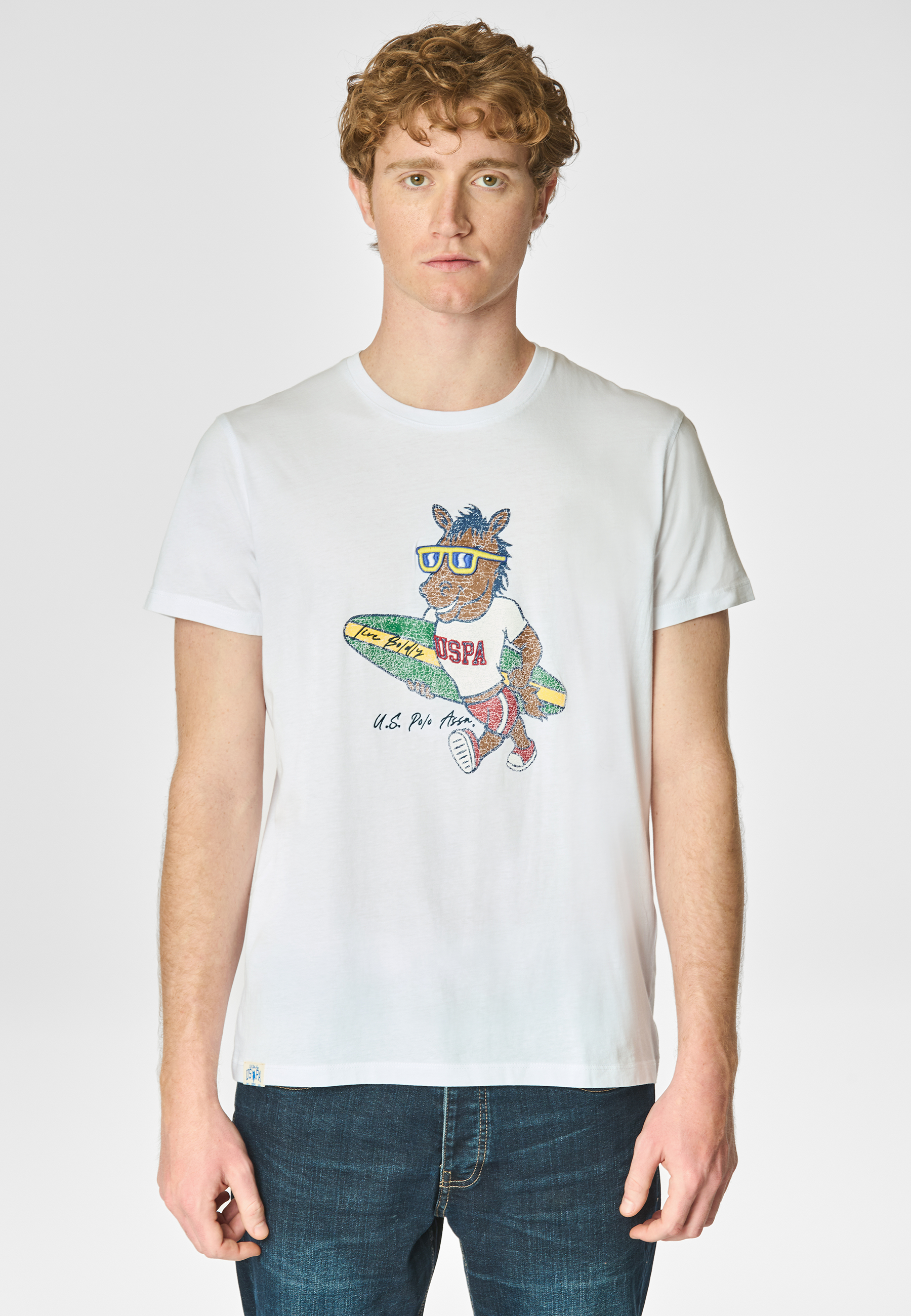 T-shirt a maniche corte in cotone light con stampa frontale