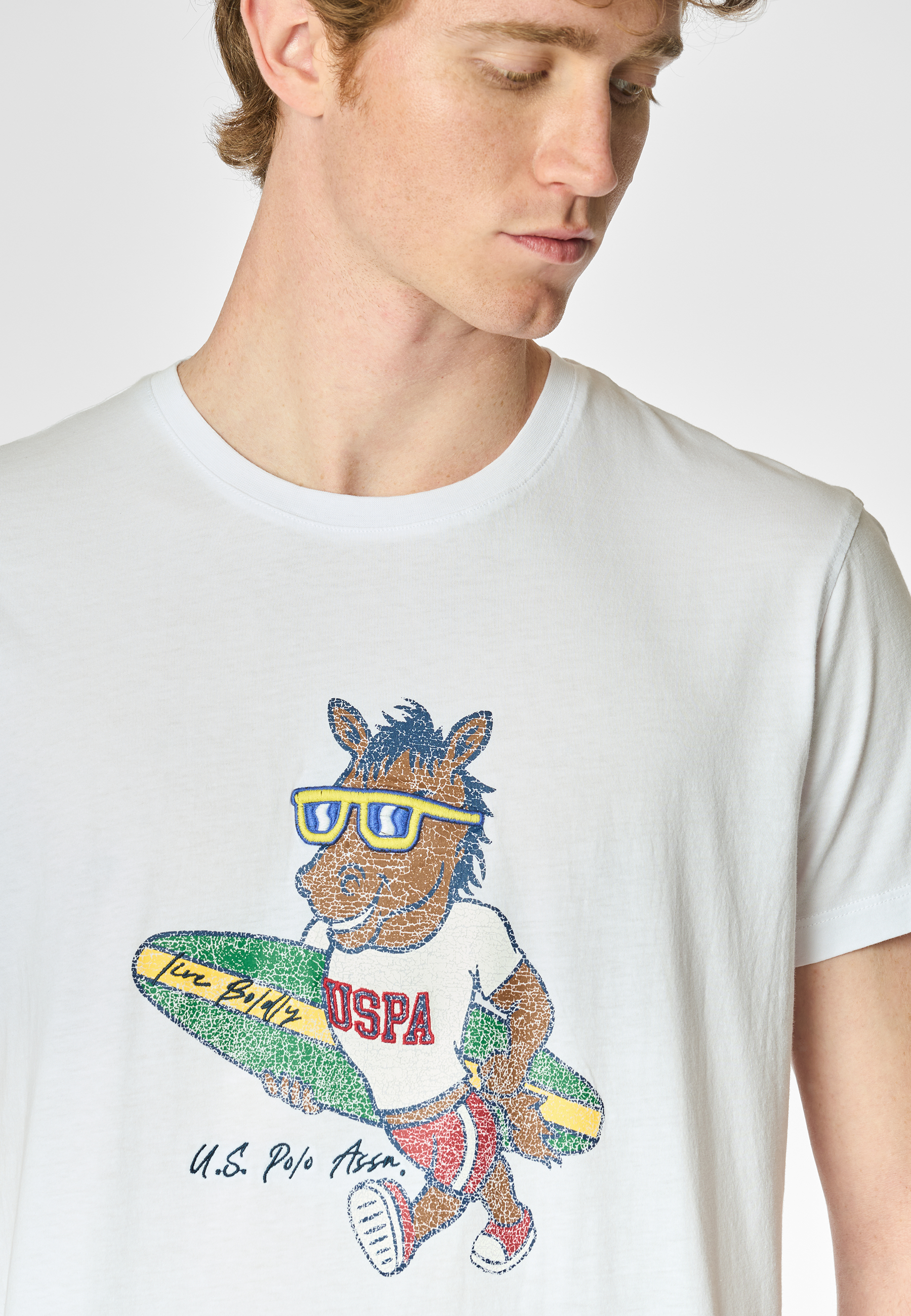 T-shirt a maniche corte in cotone light con stampa frontale