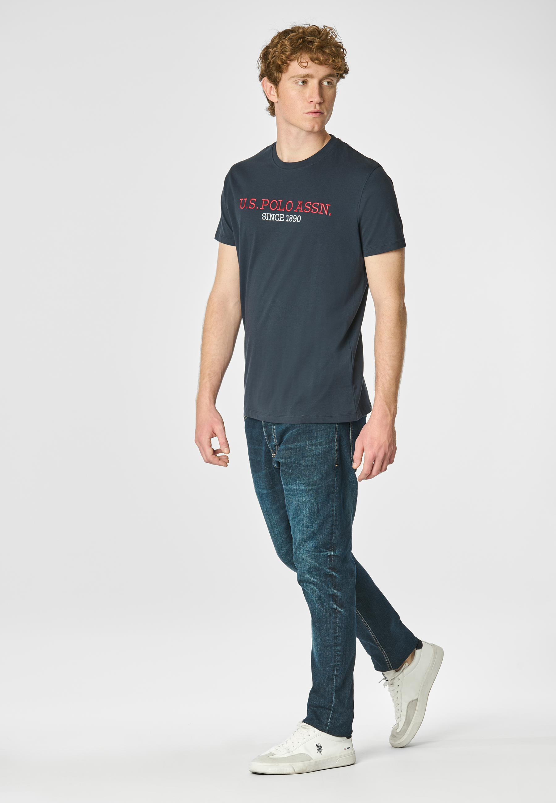 T-shirt a maniche corte in cotone con ricamo U.S. Polo Assn.