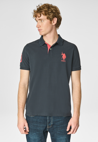 Polo shirt a maniche corte in cotone piquet con logo e numero
