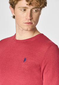 Maglia girocollo misto cotone e lino